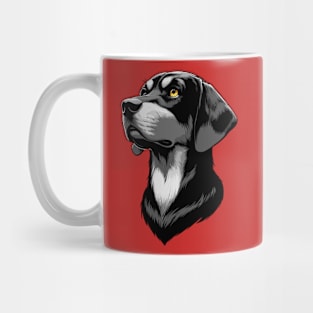 Stunning and Cool Bavarian Mountain Scent Hound Monochrome and Gold Portrait for Father's Day Mug